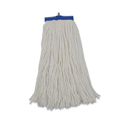 Cut-End Lie-Flat Mop Head, Rayon, 16Oz, White, 12/Carton