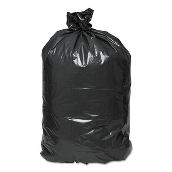 Linear Low Density Recycled Can Liners, 33 Gallon, 1.25 Mil, 33" x 39", Black, 10 Bags/Roll, 10 Rolls/Carton