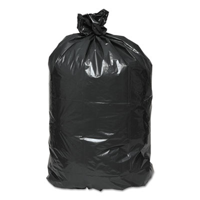 Linear Low Density Recycled Can Liners, 45 Gal, 1.65 Mil, 40" x 46", Black, 10 Bags/Roll, 10 Rolls/Carton