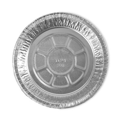 Round Aluminum To-Go Containers, 250 Gauge, 24 Oz, 7" Diameter x 1.47" h, Silver, 500/Carton