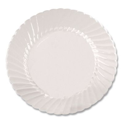 Classicware Plates, Plastic, 10.25" Dia, Clear, 12/Bag, 12 Bags/Carton