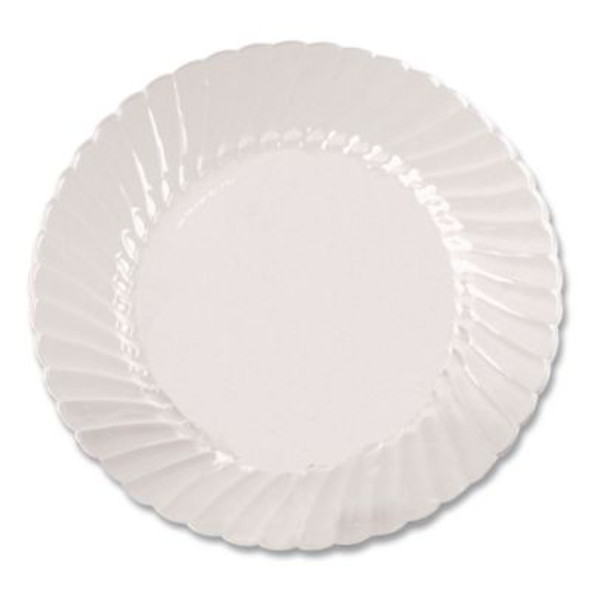Classicware Plastic Dinnerware Plates, 10.25" Dia, Clear, 12/Pack