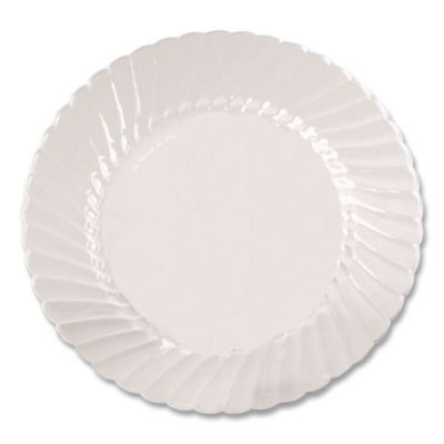 Classicware Plastic Dinnerware Plates, 10.25" Dia, Clear, 12/Pack