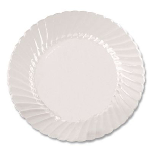 Classicware Plastic Plates, 6" Dia, Clear, 12/Pack, 15 Packs/Carton