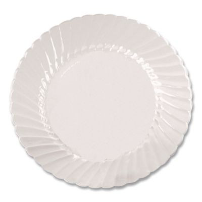 Classicware Plastic Plates, 6" Dia, Clear, 12/Pack, 15 Packs/Carton