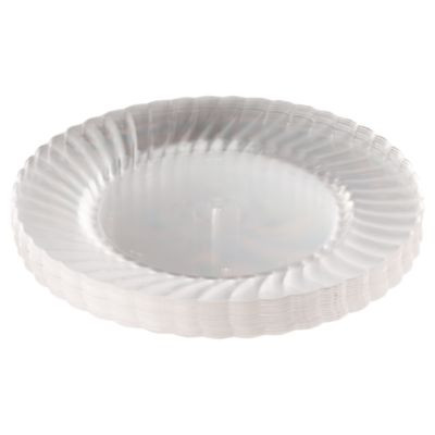Classicware Plastic Plates, 9" Dia, Clear, 12/Pack, 15 Packs/Carton