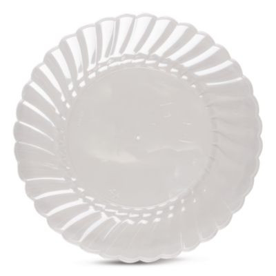 Classicware Plastic Plates, 9" Dia, Clear, 12/Pack, 15 Packs/Carton