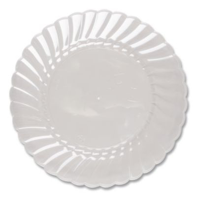 Classicware Plastic Plates, 9" Dia, Clear, 12/Pack