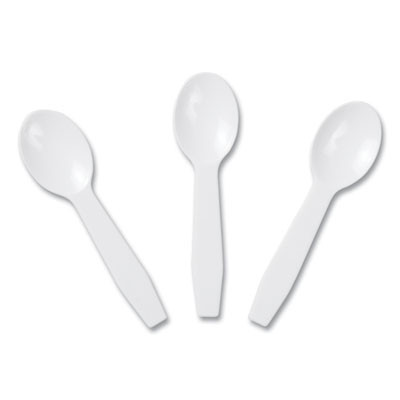 Polystyrene Taster Spoons, Plastic, 3", White, 3,000/Carton