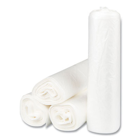 High-Density Commercial Can Liners, 16 Gal, 6 Mic, 24" x 33", Natural, Interleaved Roll, 50 Bags/Roll, 20 Rolls/Carton