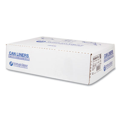 High-Density Commercial Can Liners, 33 Gal, 11 Mic, 33" x 40", Clear, Interleaved Roll, 25 Bags/Roll, 20 Rolls/Carton