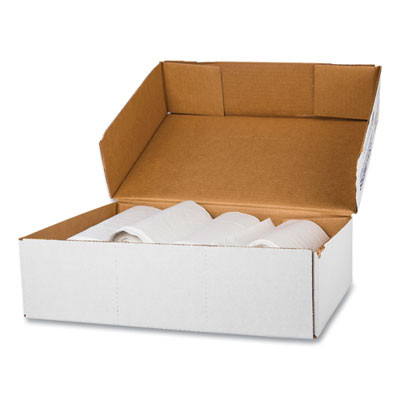 High-Density Commercial Can Liners, 60 Gal, 12 Mic, 38" x 60", Clear, Interleaved Roll, 25 Bags/Roll, 8 Rolls/Carton