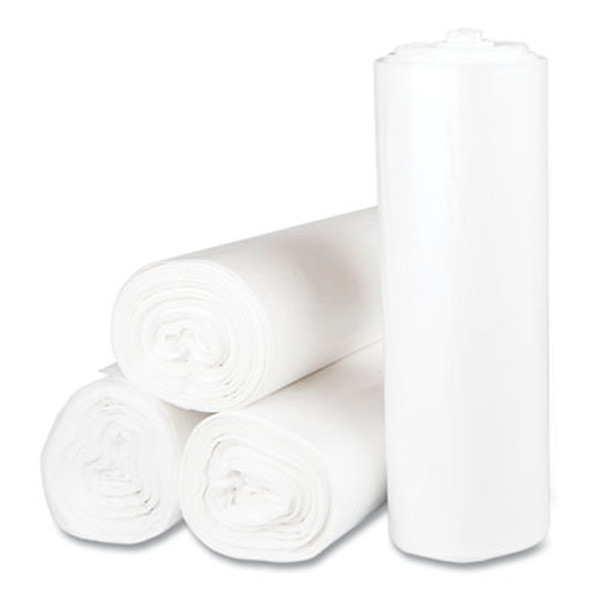 High-Density Commercial Can Liners, 45 Gal, 12 Mic, 40" x 48", Clear, Interleaved Roll, 25 Bags/Roll, 10 Rolls/Carton