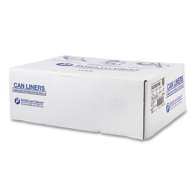 High-Density Commercial Can Liners, 56 Gal, 16 Mic, 43" x 48", Natural, Interleaved Roll, 25 Bags/Roll, 8 Rolls/Carton