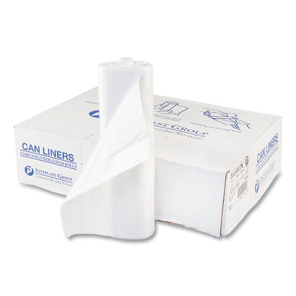 High-Density Commercial Can Liners, 56 Gal, 17 Mic, 43" x 48", Clear, Interleaved Roll, 25 Bags/Roll, 8 Rolls/Carton