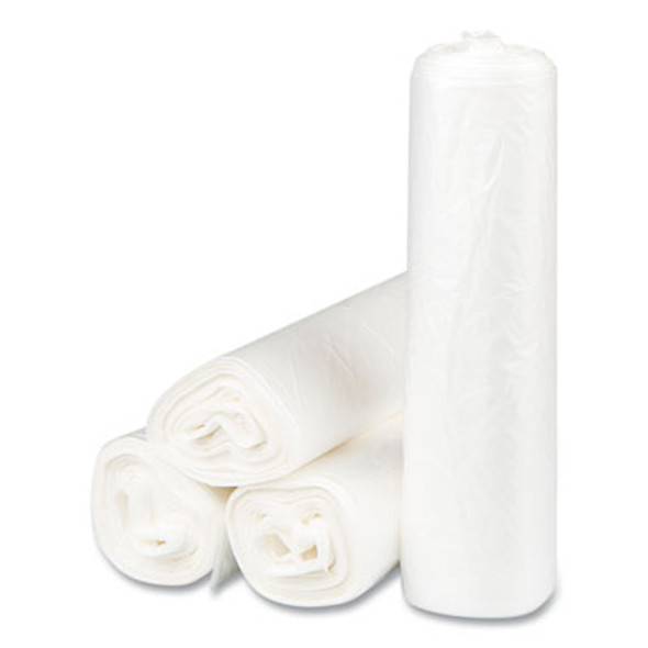High-Density Commercial Can Liners, 56 Gal, 22 Mic, 43" x 48", Natural, Interleaved Roll, 25 Bags/Roll, 8 Rolls/Carton