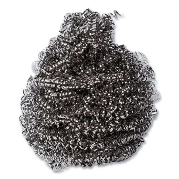 Stainless Steel Sponge, Polybagged, 1.50 Oz, Gray, 12/Pack, 12/Packs/Carton
