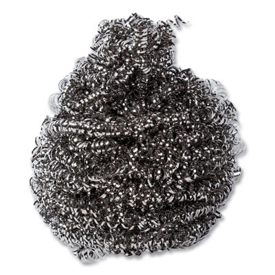 Stainless Steel Sponge, Polybagged, 1.50 Oz, Gray, 12/Pack, 12/Packs/Carton
