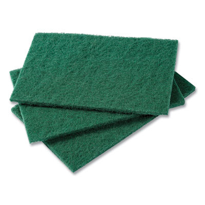 Medium-Duty Scouring Pad, 6 X 9, Green, 10 Pads/Pack, 6 Packs/Carton