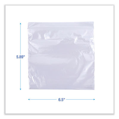 Reclosable Food Storage Bags, Sandwich, 6.5" x 5.89", Clear, 500/Box