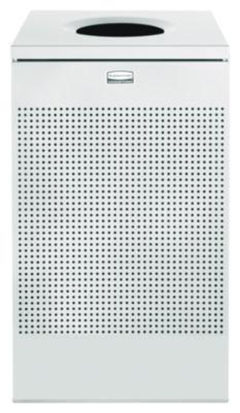 Designer Line Silhouettes Waste Receptacle, 20 Gal, Steel, Silver Metallic