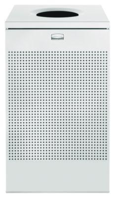 Designer Line Silhouettes Waste Receptacle, 20 Gal, Steel, Silver Metallic