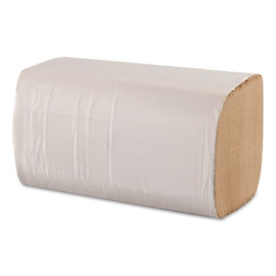 Single-Fold Paper Towels, 1-Ply, 9 x 9.25, Kraft, 334/Pack, 12 Packs/Carton
