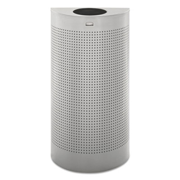 Designer Line Silhouettes Waste Receptacle, 12 Gal, Steel, Silver Metallic