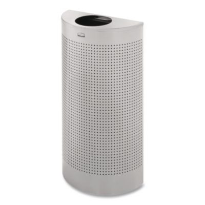 Designer Line Silhouettes Waste Receptacle, 12 Gal, Steel, Silver Metallic