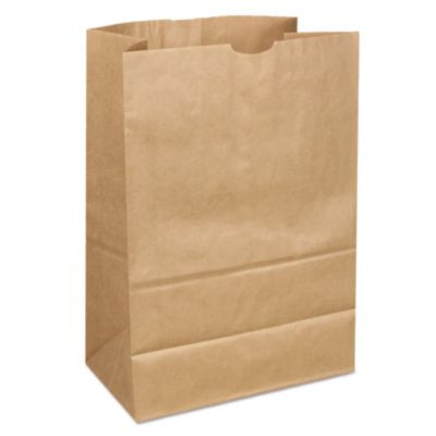 Grocery Paper Bags, 1/6 Bbl Size, 40# Basis Weight, 12" x 7" x 17", Kraft, 400/Bundle
