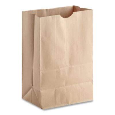 Grocery Paper Bags, 1/6 Bbl Size, 40# Basis Weight, 12" x 7" x 17", Kraft, 400/Bundle