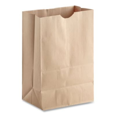 Grocery Paper Bags, 1/6 Bbl Size, Heavy-Duty, 52# Basis Weight, 12" x 7" x 17", Kraft, 500/Bundle