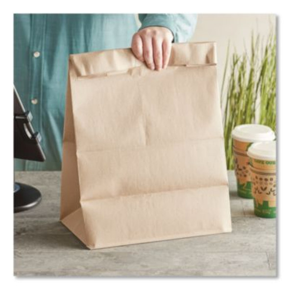 Grocery Paper Bags, 1/6 Bbl Size, Extra Heavy-Duty, 75# Basis Weight, 12" x 7" x 17", Kraft, 400/Bundle