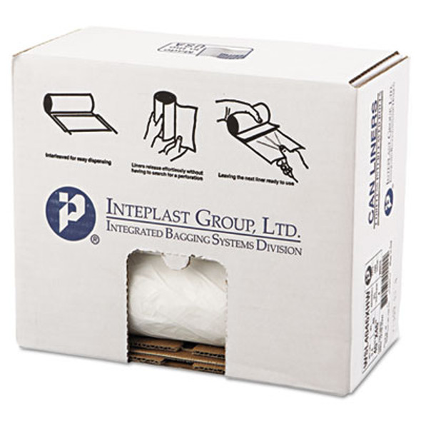 Low-Density Commercial Can Liners, 45 Gal, 0.7 Mil, 40" x 46", White, Interleaved Roll, 25 Bags/Roll, 4 Rolls/Carton