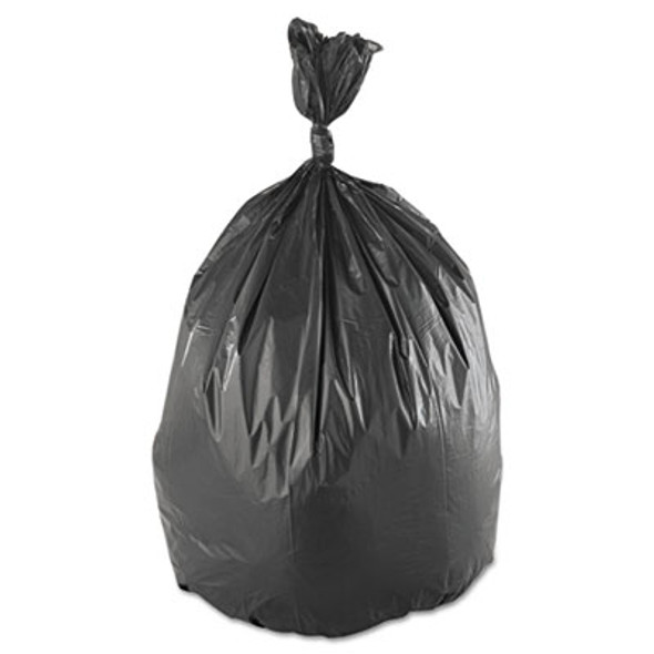 Low-Density Commercial Can Liners, 60 Gal, 1.4 Mil, 38" x 58", Black, Interleaved Roll, 20 Bags/Roll, 5 Rolls/Carton