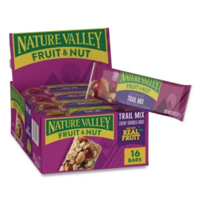 Granola Bars, Chewy Trail Mix Cereal, 1.2 Oz Bar, 16/Box
