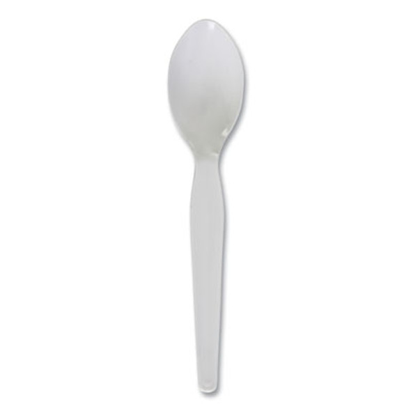 Heavyweight Polystyrene Cutlery, Spoon, Plastic, White, 1,000/Carton