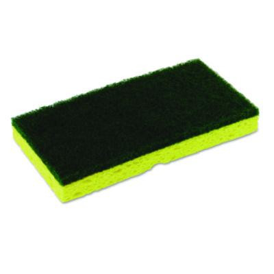Medium-Duty Scrubber Sponge, 3.13 x 6.25, 0.88" Thick, Yellow/Green, 5/Pack, 8 Packs/Carton
