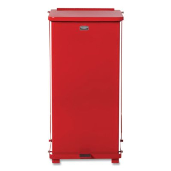 Defenders Heavy-Duty Steel Step Can, 13 Gal, Steel, Red
