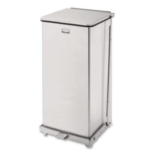 Defenders Heavy-Duty Steel Step Can, 13 Gal, Steel, Stainless Steel