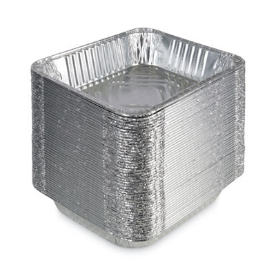Aluminum Steam Table Pans, Half-Size Deep, 400 Gauge, 2.56" Deep, 10.38 x 12.75, 100/Carton
