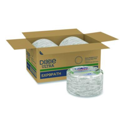 Pathways Soak Proof Shield Heavyweight Paper Plates, 8.5" Dia, Green/Burgundy, 125/Pack