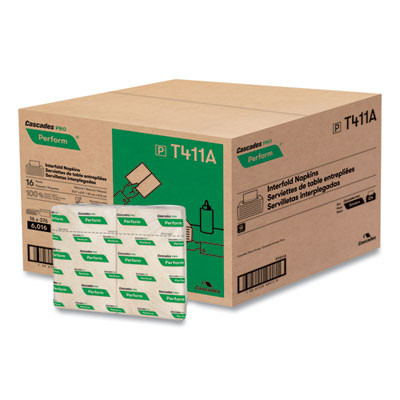 Perform Interfold Napkins, 1-Ply, 12.63 x 8.5, Natural, 376/Pack, 16 Packs/Carton