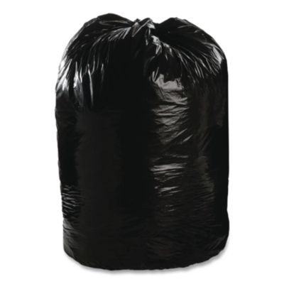 Total Recycled Content Plastic Trash Bags, 56 Gal, 1.5 Mil, 43" x 49", Black/Brown, 100/Carton