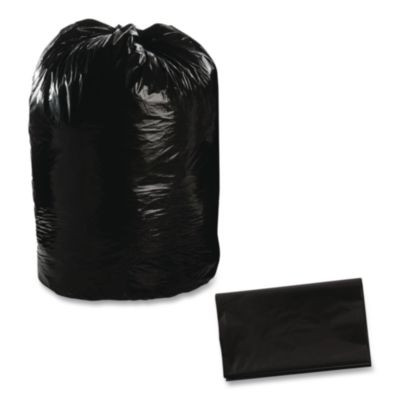 Total Recycled Content Plastic Trash Bags, 56 Gal, 1.5 Mil, 43" x 49", Black/Brown, 100/Carton
