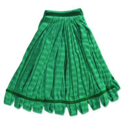 Tube Mop, Microfiber, Green, Medium, 5" Green Headband, 6/Carton
