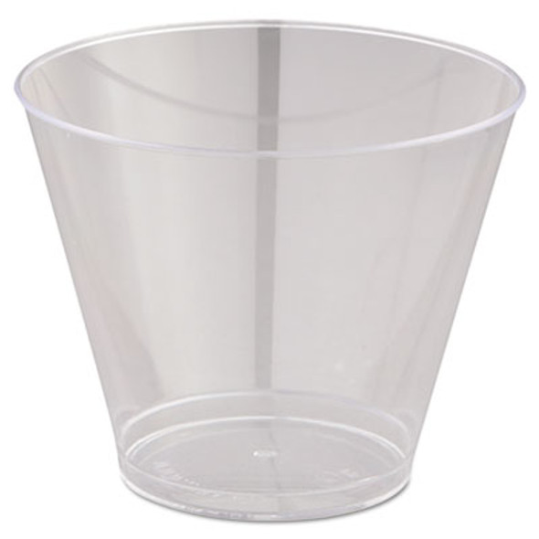 Comet Smooth Wall Tumblers, Squat, 9 Oz, Plastic, Clear, 25/Pack, 20 Packs/Carton