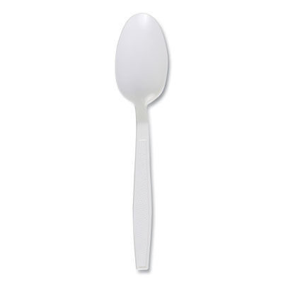 Heavyweight Polypropylene Cutlery, Spoon, Plastic, White, 1,000/Carton