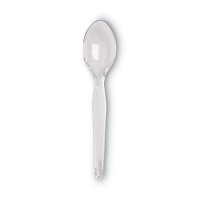 Plastic Cutlery, Heavyweight Spoon, Crystal Clear, 1,000/Carton