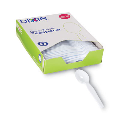 Plastic Cutlery, Heavyweight Spoon, White, 100/Box
